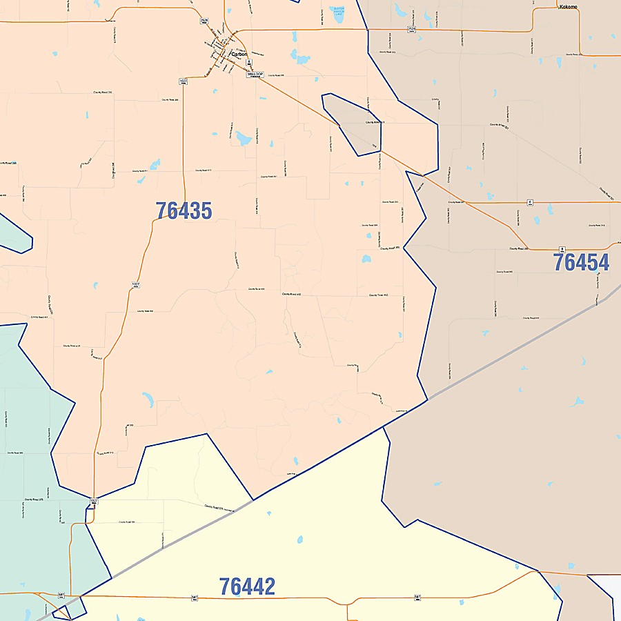 Eastland County, TX Colorcast Style Wall Map