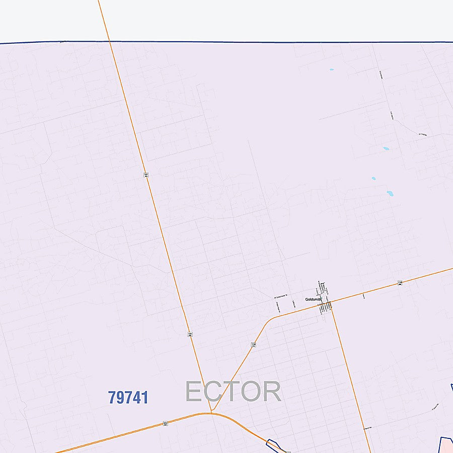 Ector County, TX Colorcast Style Wall Map