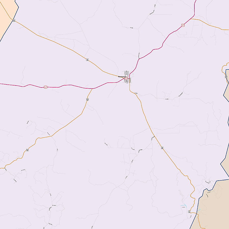 Edwards County, TX Colorcast Style Wall Map