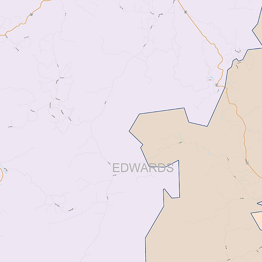 Edwards County, TX Colorcast Style Wall Map