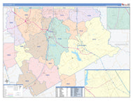 Ellis County, TX Colorcast Style Wall Map