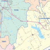 Ellis County, TX Colorcast Style Wall Map
