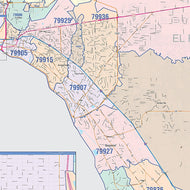 El Paso County, TX Colorcast Style Wall Map