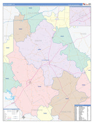 Erath County, TX Colorcast Style Wall Map