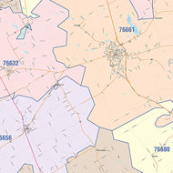 Falls County, TX Colorcast Style Wall Map
