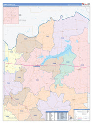 Fannin County, TX Colorcast Style Wall Map