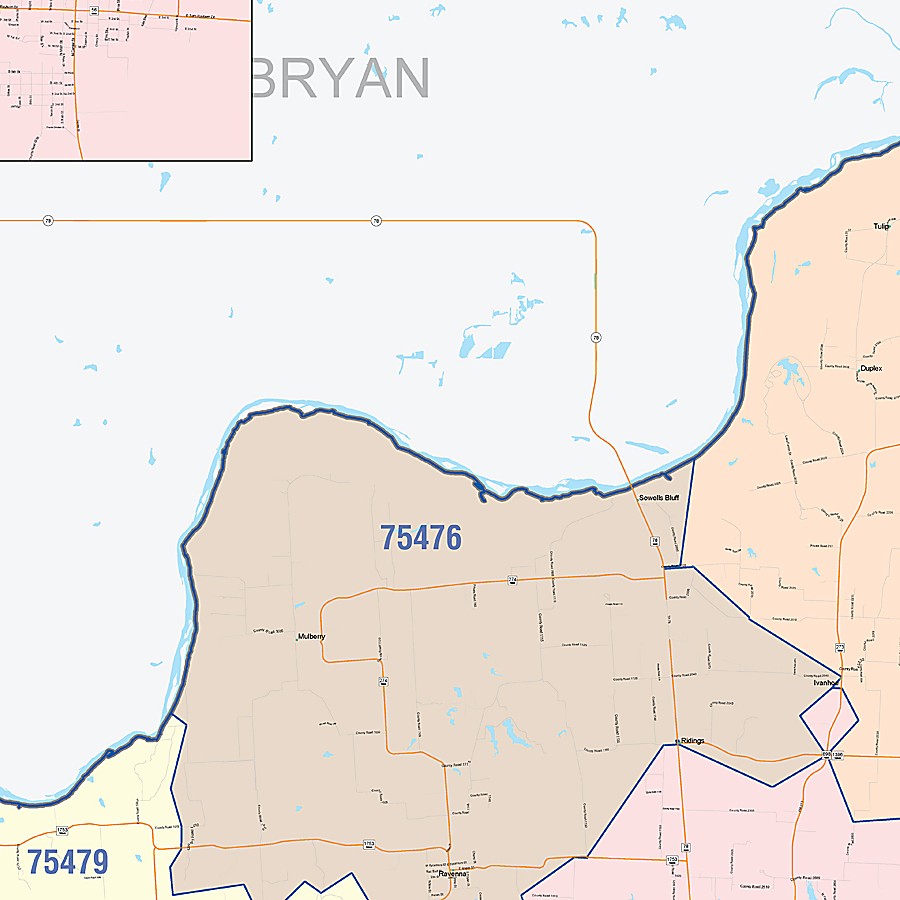 Fannin County, TX Colorcast Style Wall Map