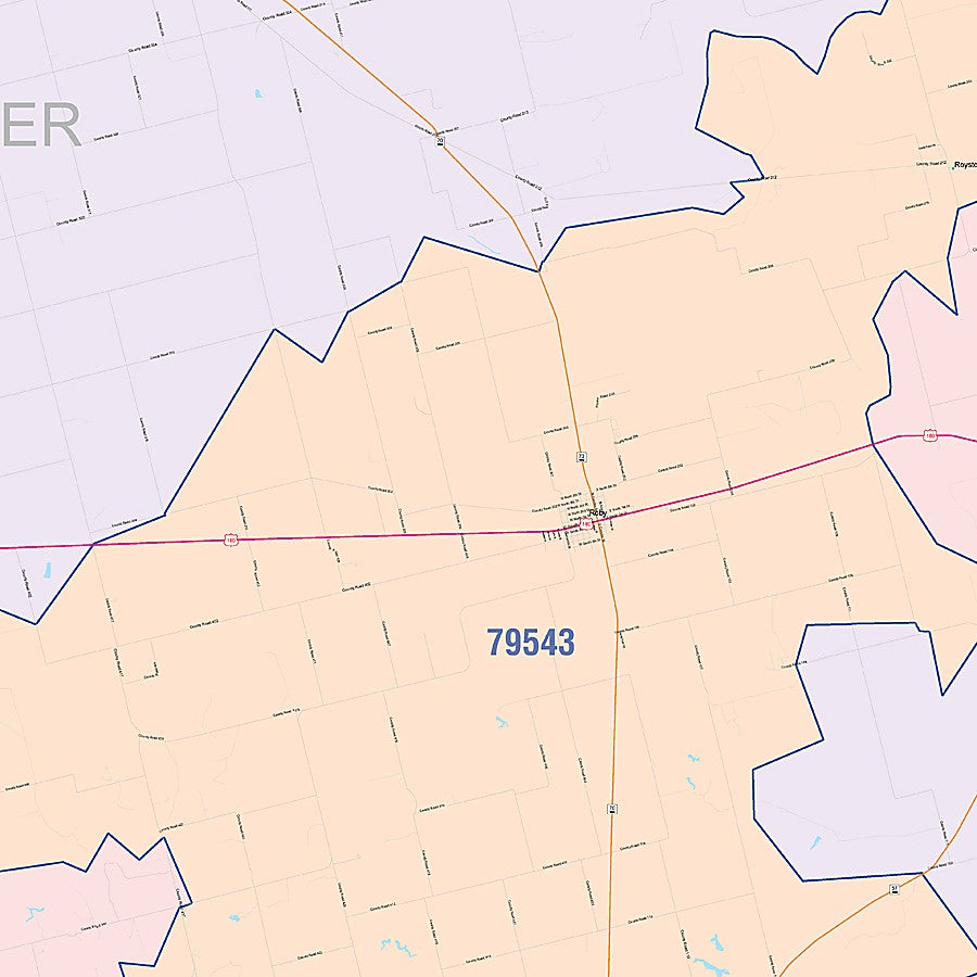 Fisher County, TX Colorcast Style Wall Map
