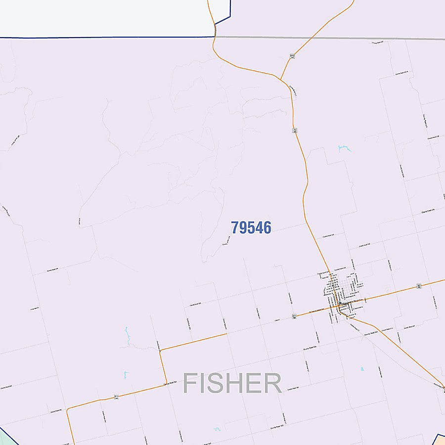 Fisher County, TX Colorcast Style Wall Map
