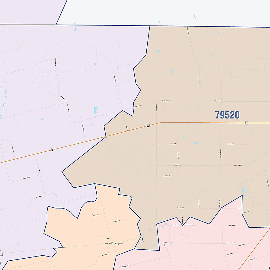 Fisher County, TX Colorcast Style Wall Map