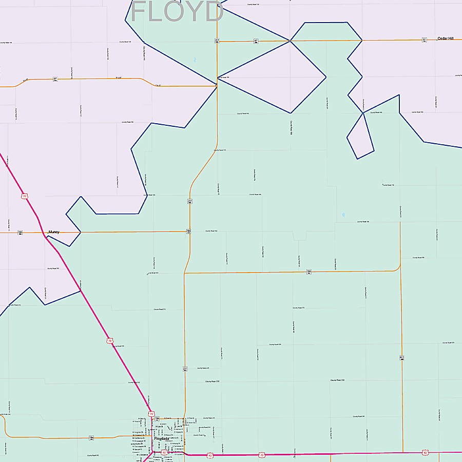 Floyd County, TX Colorcast Style Wall Map