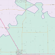 Floyd County, TX Colorcast Style Wall Map