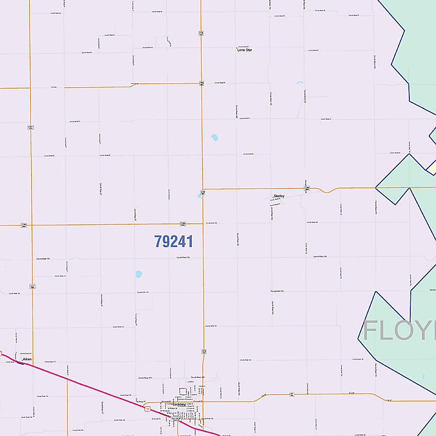 Floyd County, TX Colorcast Style Wall Map