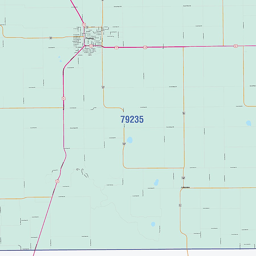 Floyd County, TX Colorcast Style Wall Map