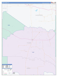 Foard County, TX Colorcast Style Wall Map