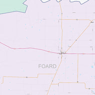Foard County, TX Colorcast Style Wall Map