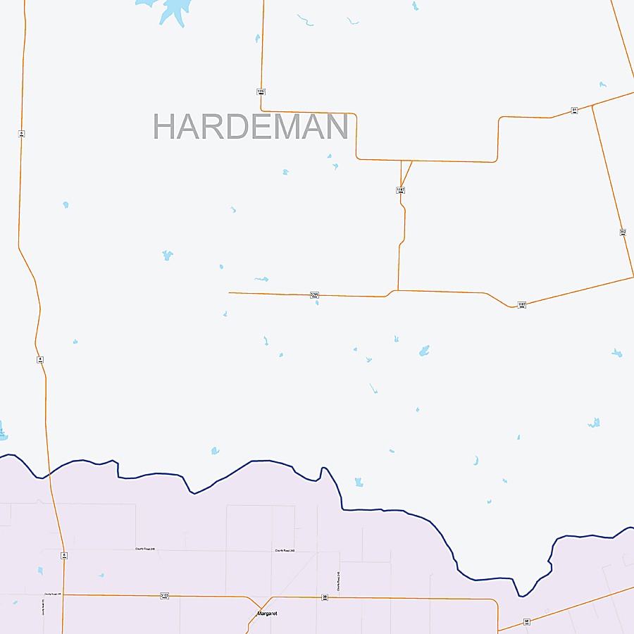Foard County, TX Colorcast Style Wall Map