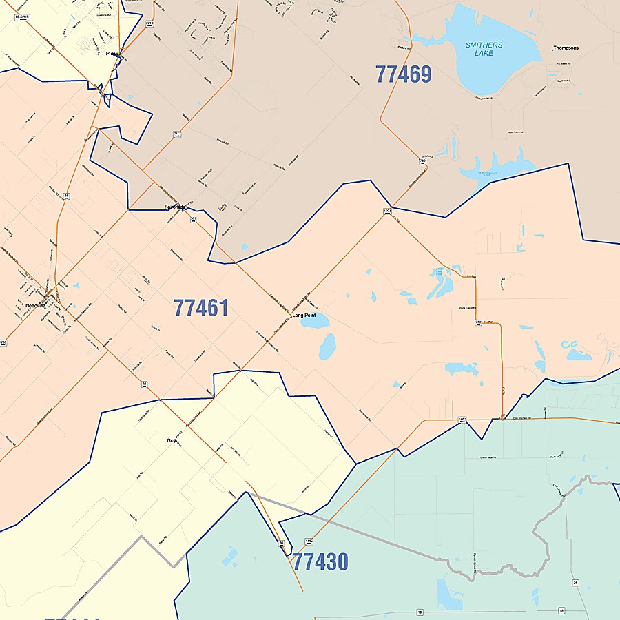 Fort Bend County, TX Colorcast Style Wall Map