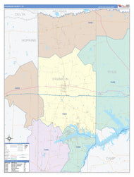Franklin County, TX Colorcast Style Wall Map