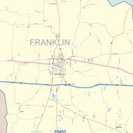 Franklin County, TX Colorcast Style Wall Map