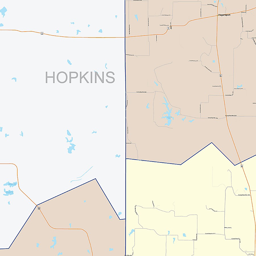 Franklin County, TX Colorcast Style Wall Map