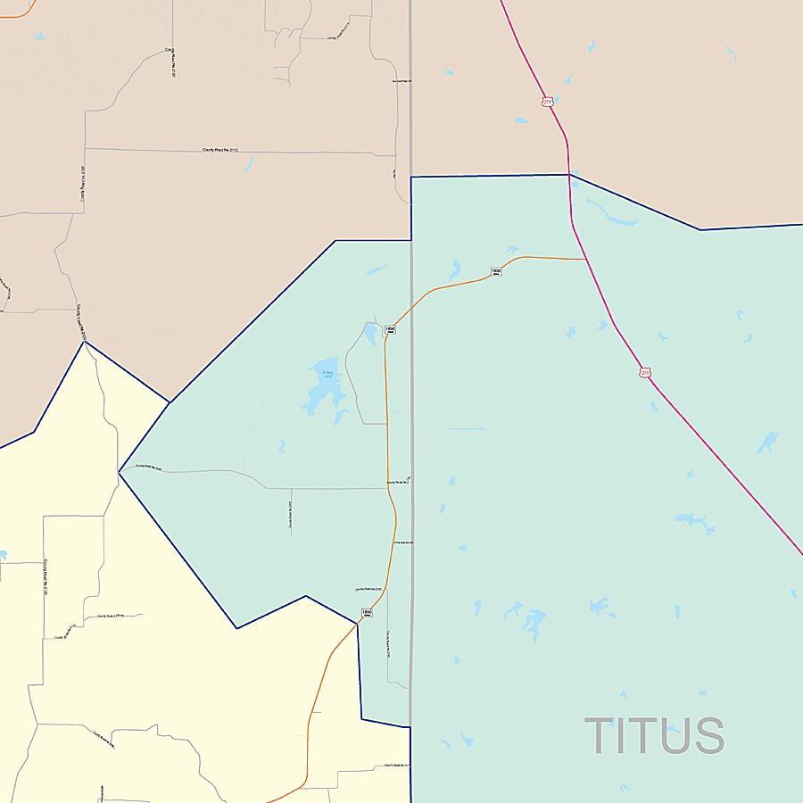 Franklin County, TX Colorcast Style Wall Map