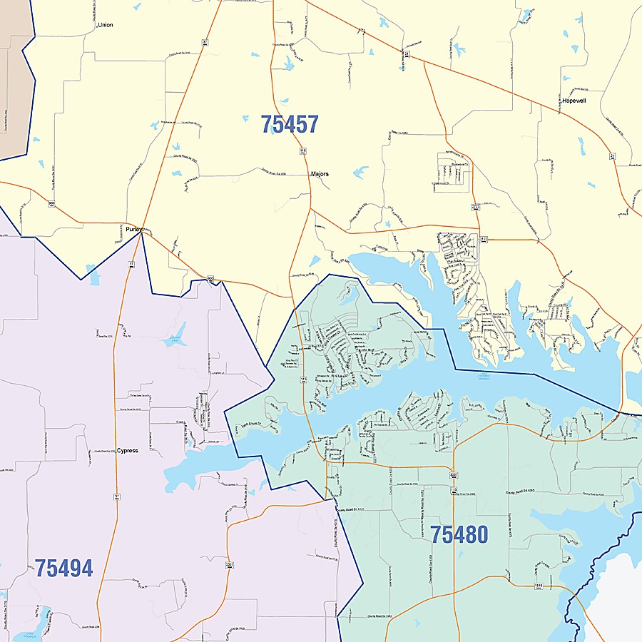 Franklin County, TX Colorcast Style Wall Map