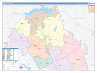 Freestone County, TX Colorcast Style Wall Map