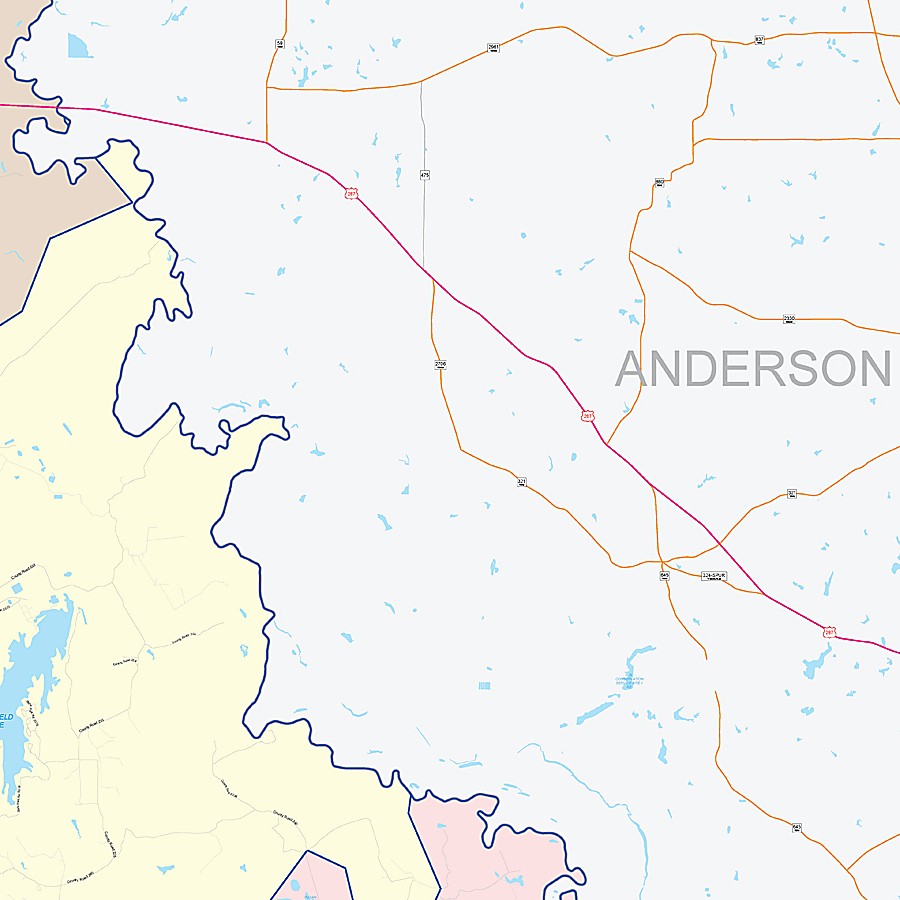Freestone County, TX Colorcast Style Wall Map
