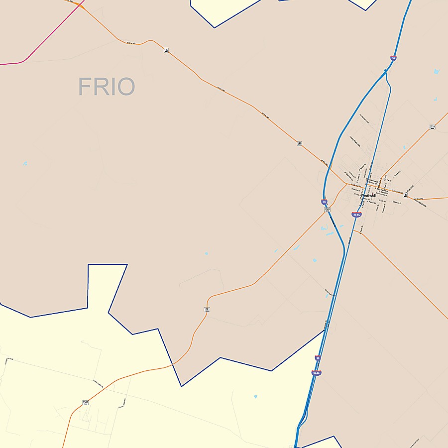 Frio County, TX Colorcast Style Wall Map