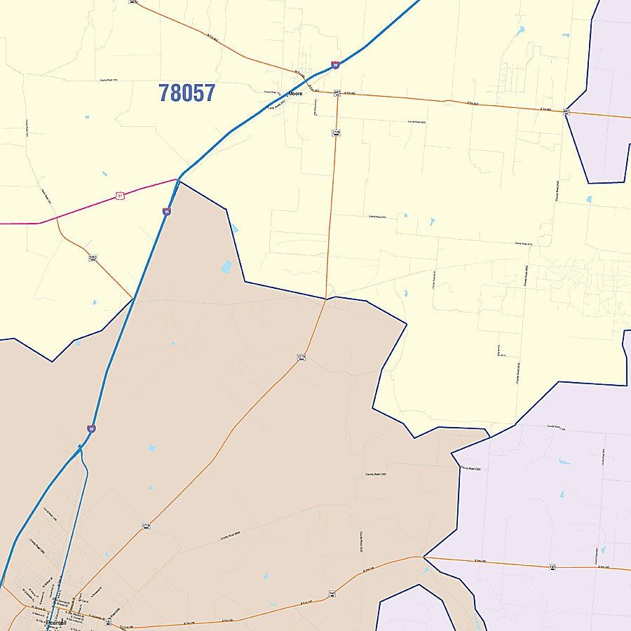 Frio County, TX Colorcast Style Wall Map