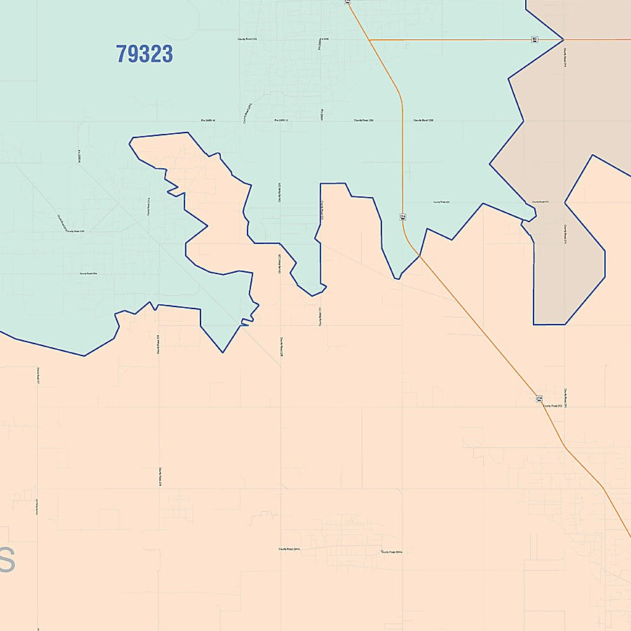 Gaines County, TX Colorcast Style Wall Map