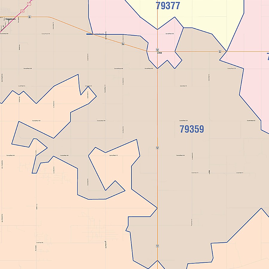 Gaines County, TX Colorcast Style Wall Map