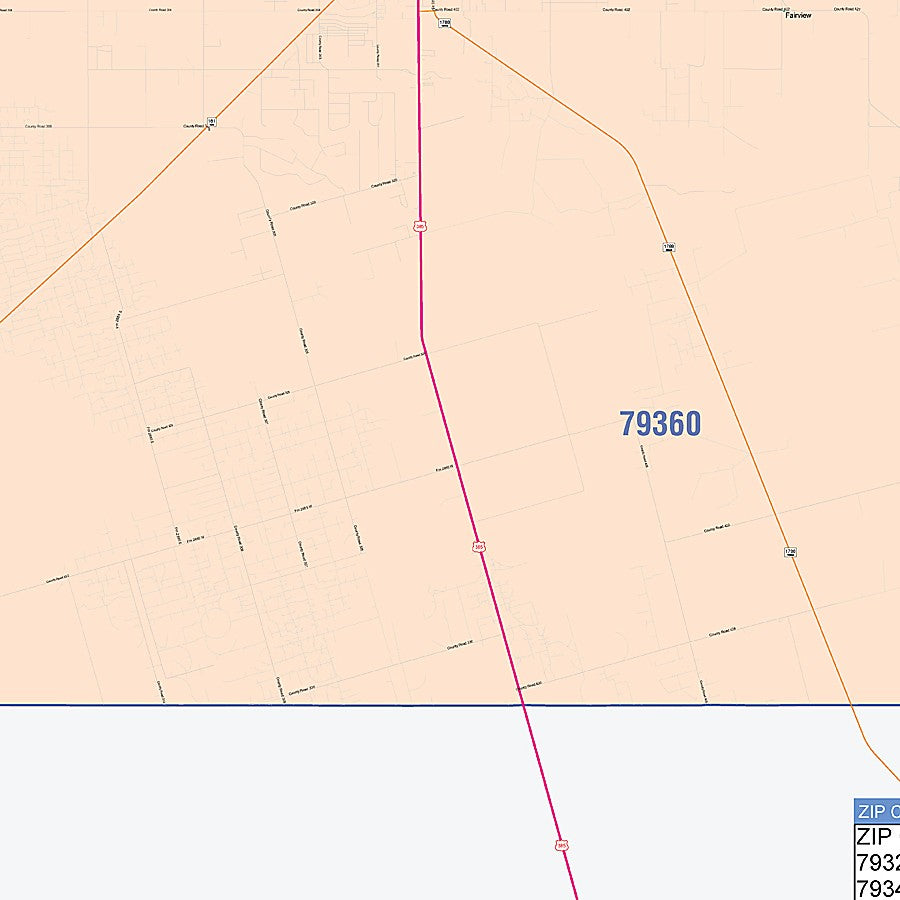 Gaines County, TX Colorcast Style Wall Map
