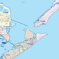Galveston County, TX Colorcast Style Wall Map