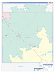 Garza County, TX Colorcast Style Wall Map