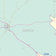 Garza County, TX Colorcast Style Wall Map
