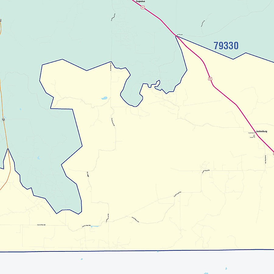 Garza County, TX Colorcast Style Wall Map