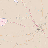 Gillespie County, TX Colorcast Style Wall Map
