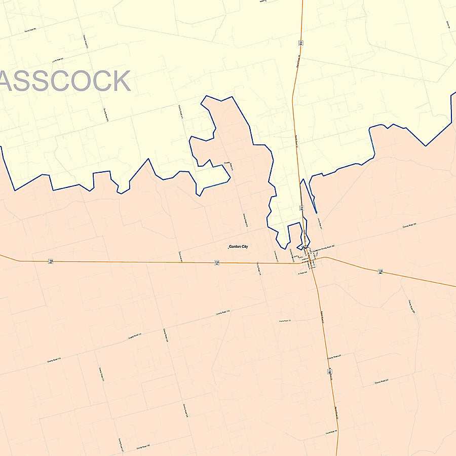 Glasscock County, TX Colorcast Style Wall Map