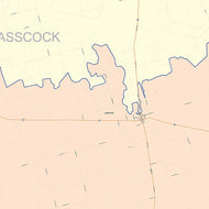 Glasscock County, TX Colorcast Style Wall Map