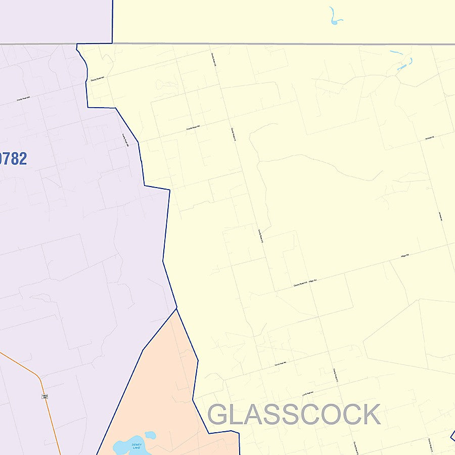 Glasscock County, TX Colorcast Style Wall Map