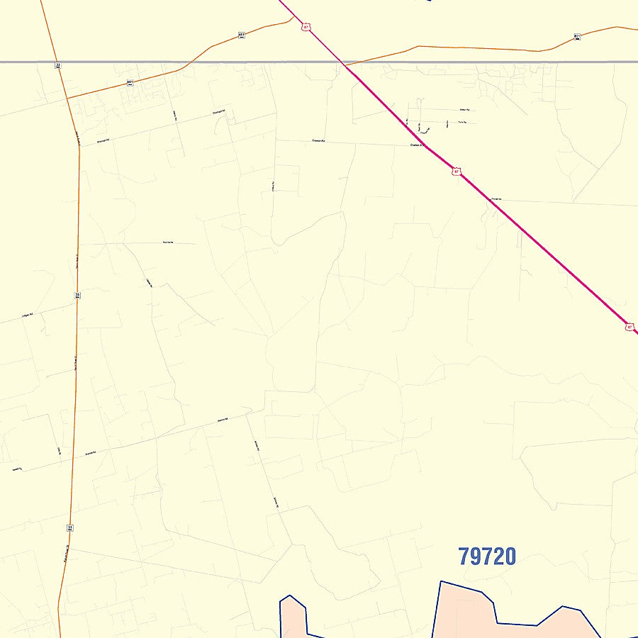 Glasscock County, TX Colorcast Style Wall Map