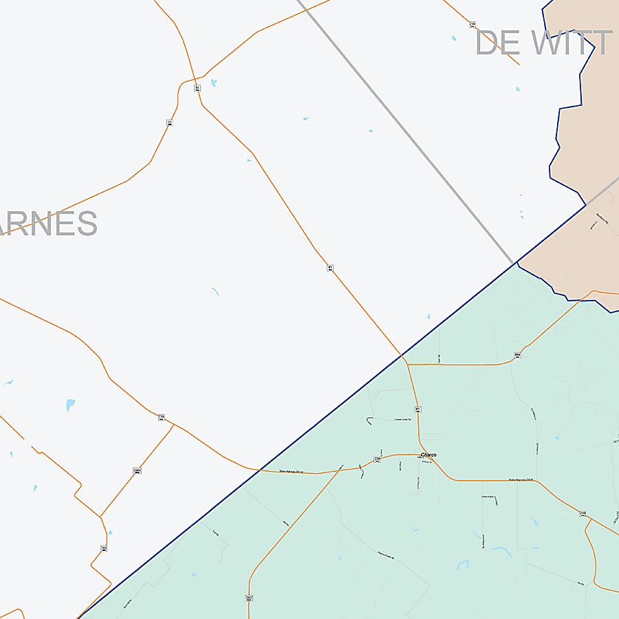 Goliad County, TX Colorcast Style Wall Map