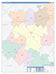 Gonzales County, TX Colorcast Style Wall Map