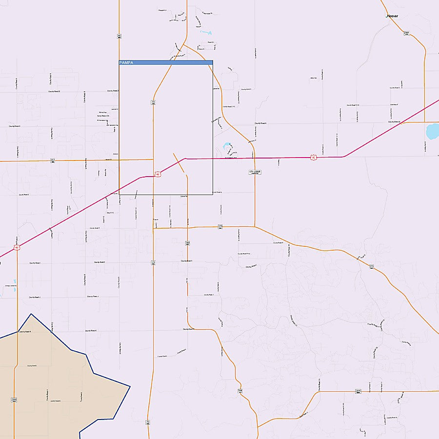 Gray County, TX Colorcast Style Wall Map