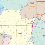 Grayson County, TX Colorcast Style Wall Map
