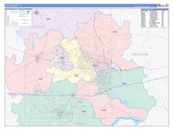 Gregg County, TX Colorcast Style Wall Map
