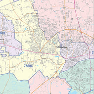 Gregg County, TX Colorcast Style Wall Map