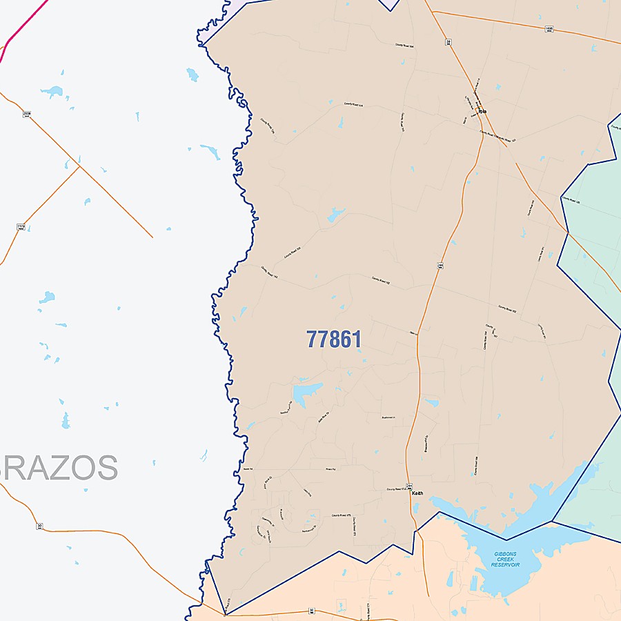 Grimes County, TX Colorcast Style Wall Map